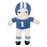 12" Football Player Knit Doll- Royal Blue/White