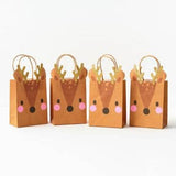 Glitter Reindeer Treat Bags- Set of 4