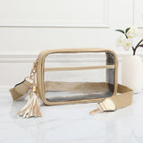 Gold Small Rectangular Clear Bag