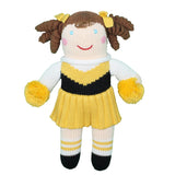 12" Cheerleader Knit Doll- Gold/Black