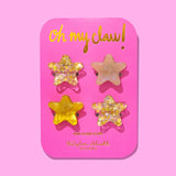 Gold Confetti Stars Mini Claw Clips