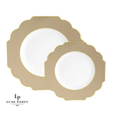 Scalloped Dinner Plates- Gold