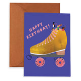 Golden Skater Birthday Card