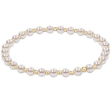 Classic Grateful Pattern 4mm Bead Bracelet - Pearl