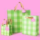 Green Gingham Gift Bag