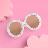 Groovy Rhinestone Flower Bride Glasses