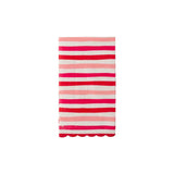 Red/Pink Scallop Stripe Guest Towel