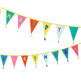 Happy Birthday Rainbow Fabric Bunting- 10 ft