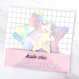 Holographic Silver Paper Star Decor For Walls or Table