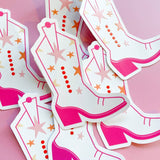 Howdy Cowboy Boot Sticker