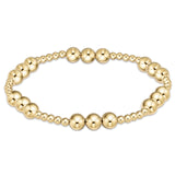 Classic Joy Pattern 6mm Bead Bracelet - Gold