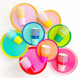 Color Blocked Cups- Strawberry/Light Pink