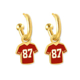 Kansas City Chiefs #87 Tight End Huggie Hoop Earrings