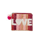 LOVE Beaded Coin Purse