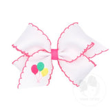 Medium Grosgrain Birthday Bow w/ Moonstitch Edge