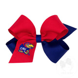 Medium Grosgrain Two Tone Hair Bow with Patch- KU