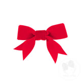 Mini Velvet Two-Loop Bow with Fancy Cut-Tail