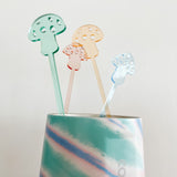 Mushrooms Pastel Drink Stirrers