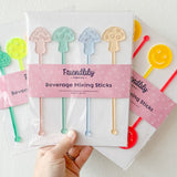 Mushrooms Pastel Drink Stirrers