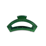 Open Tiny Hair Clip- Green Glitter