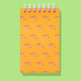 Orange w/ Flowers Small Spiral Top Notebook