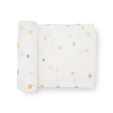 Cotton Muslin Swaddle Blanket- Party Dots