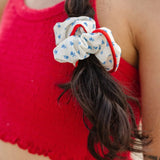 Blue & Red Floral Scrunchie