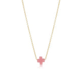 16" Necklace Gold - Signature Cross Small