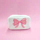 Pink Bow Teddy Cosmetic Bag- Large