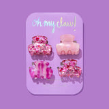 Mini Claw Clips- Pink Confetti