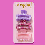 Pink Confetti Claw Clip Trio