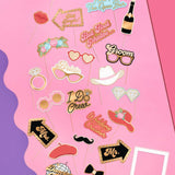 Just Married Props- 42 piece photo booth set