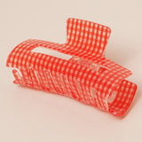 Acrylic Rectangle Hairclip-Red