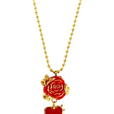 Valentine Rose Heart Charm Necklace