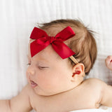 Satin Bow Headband- Ruby