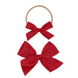 Satin Bow Headband- Ruby