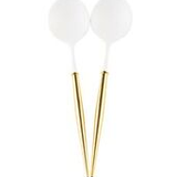 White and Gold Bella 2 pc Serving Spoons