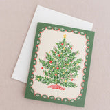 Classic Green Christmas Tree Greeting Card- Sing