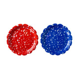 Red & Blue Sparklers Scallop Plates