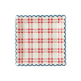 Square Plaid Scallop Paper Plates