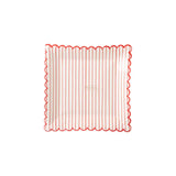 Valentine Red Striped Scalloped Plates