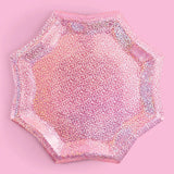 Pink Foil Starburst Plates