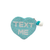 Text Me Heart Shaped Coin Pouch