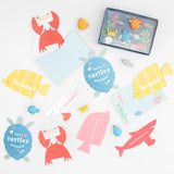 Under the Sea Kids Valentine's Cards & Erasers Set