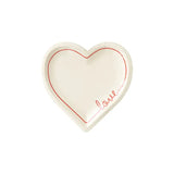 White Love Heart Shaped Plates